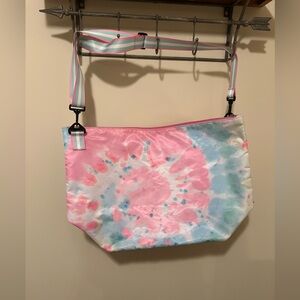 Tie-Dye Shoulder Bag with Adjustable Strap